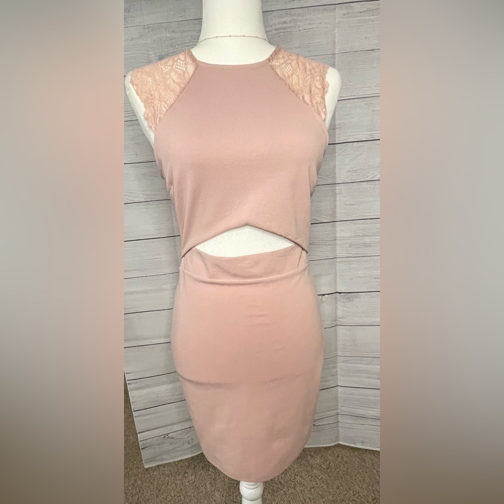 Pink cut-out mini dress